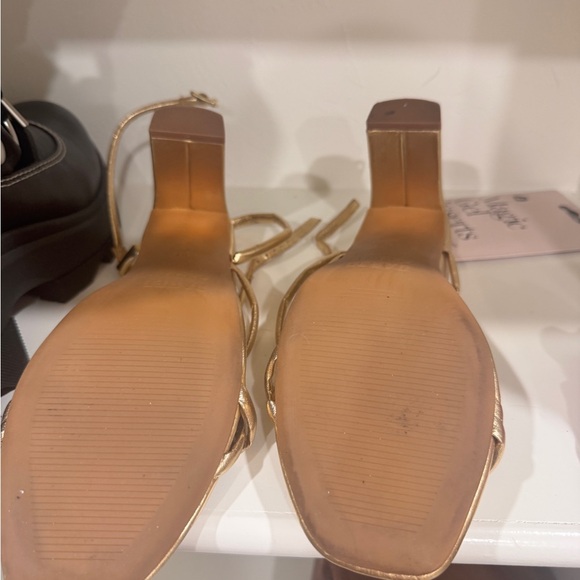 Bared Footwear Godwit Gold Leather Strappy Heeled Sandals - Picture 6 of 10